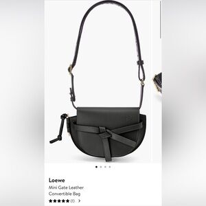 Loewe Mini Gate Leather Convertible Bag in Black